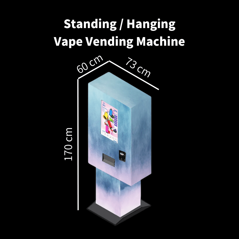 Standing/Hanging e-cigarette vape vending machine with age verification and contactless payment